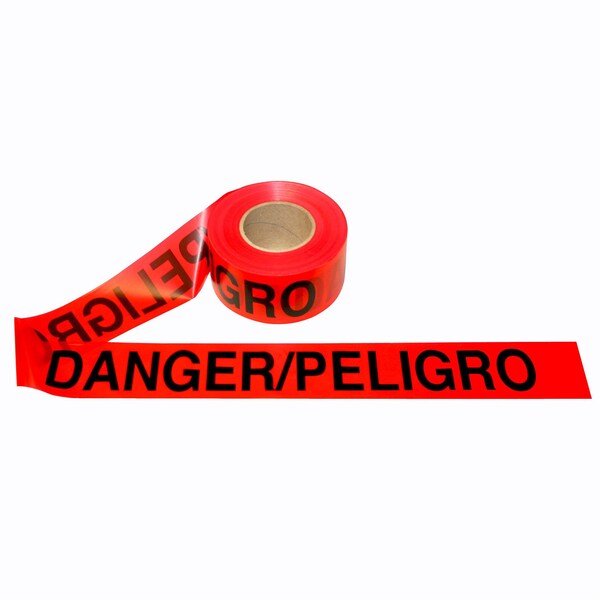 Cordova Barricade Tape, DANGER/PELIGRO, 2.0 Mil Thick, 12PK - T20213