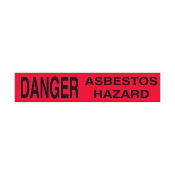 Accuform Barricade Tape, NonAdhesive, Danger Asbestos Hazard Legend, Black on Red, 3 in Width, 1000 ft Lengt - MPT05