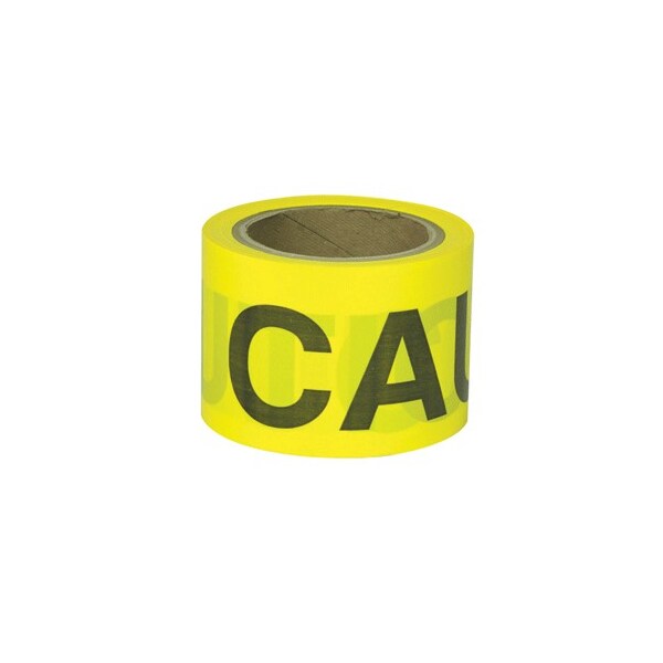Presco Barricade Tape, Gauge 2 Mil, Caution, Yellow, 3"X300' - B332Y16