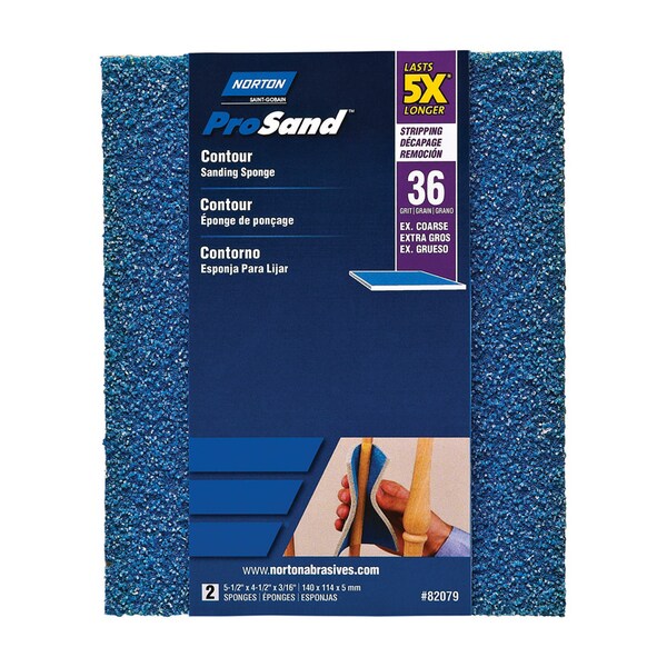 Norton Abrasives Norton ProSand 5.5 in. L X 4.5 in. W X 0.875 in. 36 Grit Extra Coarse Contour Sanding Sponge - 7660782079