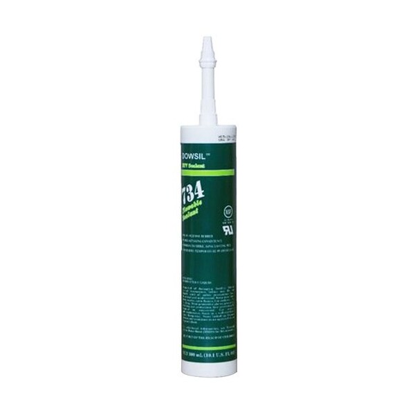 Dow Corning Specialty Purpose Silicone Sealant, Multipurpose, Cartridge, Viscous Liquid - 734 PLUS CLEAR 10.1OZ / 300ML CTG