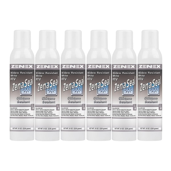 Zenex Zenaseal RTV White net 8 oz.cans., 6PK - 494605
