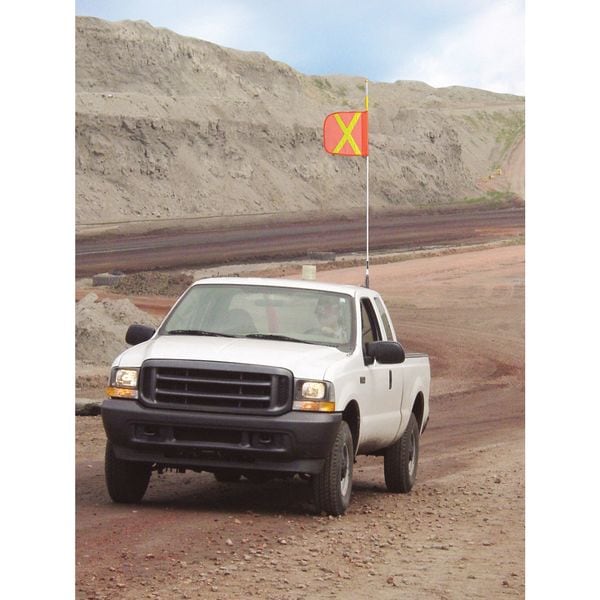Checkers Warning Whip Flag Reflexite X, Orange, Nylon Mesh, Mounting Clip - FS9025-O
