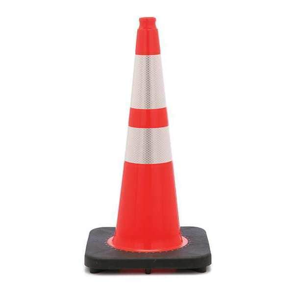 Zoro Select Traffic Cone, PVC, High-Intensity Prismatic, 28 in Height, 10 lb, Orange - RS70045SR3M64