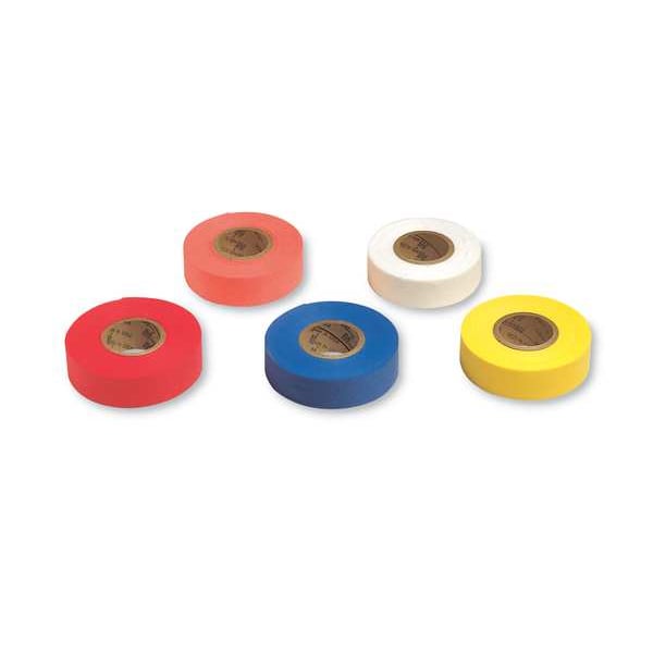 Zoro Select Flagging Tape, No Legend, Red, 1 in Wide x 100 ft Length, Wood Fiber, 3 mil - BDR-200