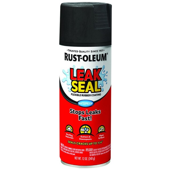 Stops Rust Leakseal 12 Oz Rust-Oleum Brands 242180 Black Stops Rust, LeakSeal Flexible Rubber Coating Spray - 265494