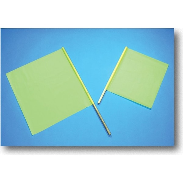 Mutual Industries Lime Vinyl Highway Safety Flags, 18", LIME, Vinyl coated nylon, 1 Inch Length - 14994-139-1824