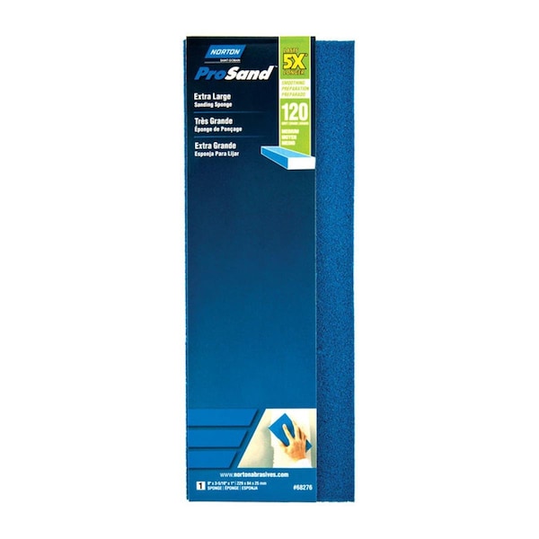 Tool Time ProSand 9 x 3.31 x 1 in. 120 Grit Medium & Extra Large Sanding Sponge - TO3334512