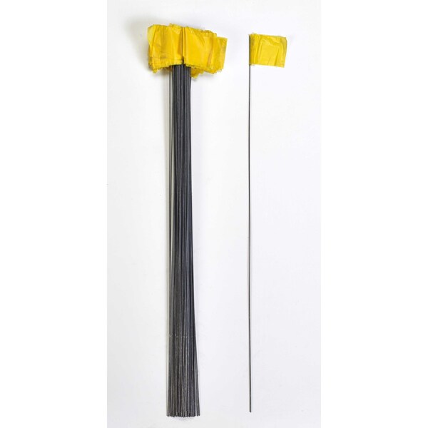 Mutual Industries Wire Marking Flags 2.5X 3.5X 21 Yellow 1000Pk - 15901-41-21