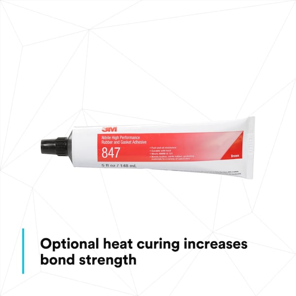 3M Rubber and Gasket Adhesive, 847, 5 fl oz, Tube, Brown - 847