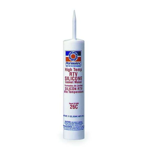 Permatex High Temp. RTV Gasket Maker, 11 oz, Red, Temp Range -65 to 650 Degrees F - 81409