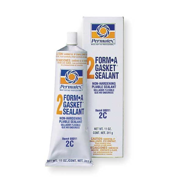 Permatex Slow Dry Flexible Cure Gasket Sealant, 11 oz, Black, Temp Range -65 to 400 Degrees F - 80011