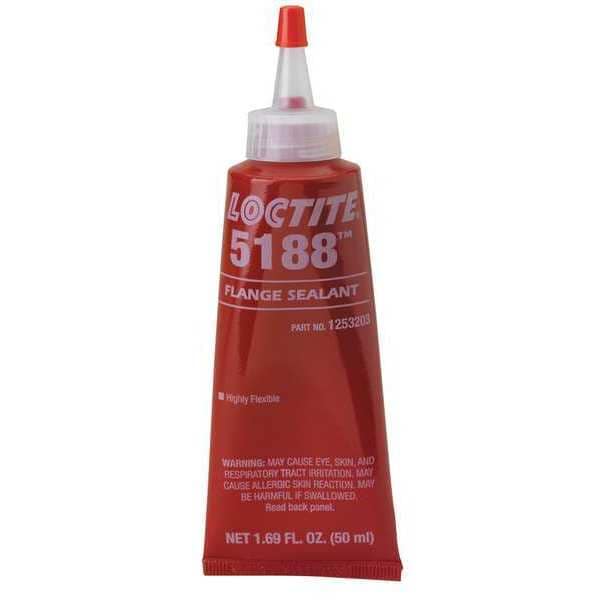 Loctite Anaerobic Gasket Sealant, 50 mL, Red, Temp Range -65 to 300 Degrees F - 1253203