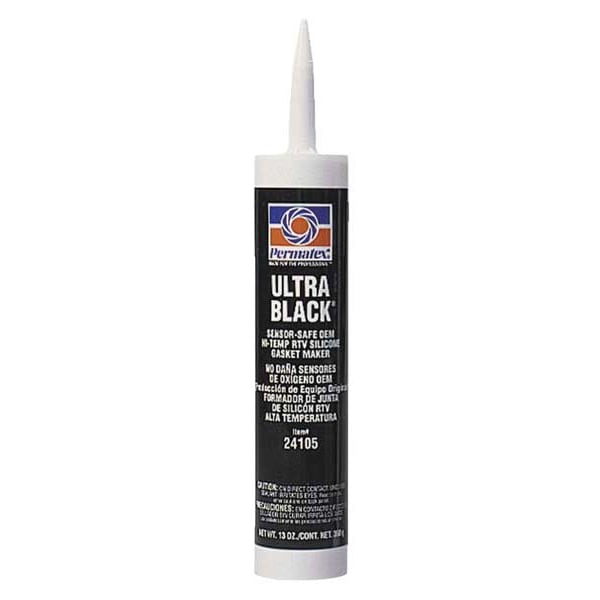Permatex Increased Oil Resistance RTV Gasket Maker, 13 oz, Black, Temp Range -65 to 500 Degrees F - 24105