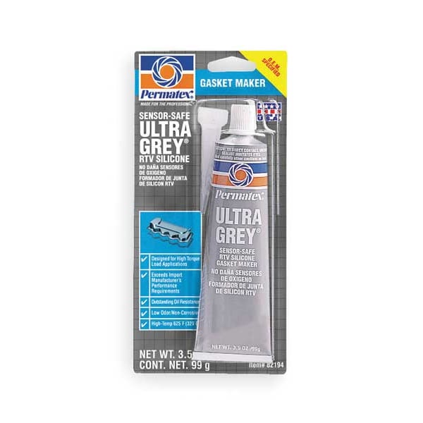 Permatex Rigid, High Torque RTV Gasket Maker, 3.5 oz, Gray, Temp Range -65 to 500 Degrees F - 82194
