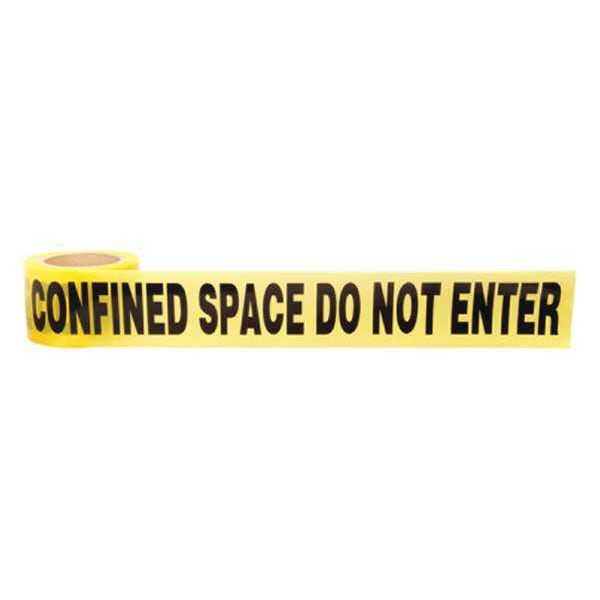Zoro Select Barricade Tape, Confined Space Do Not Enter, Yellow, 3 in Wide x 200 ft Length, Polyethylene, 3 mil - 91256