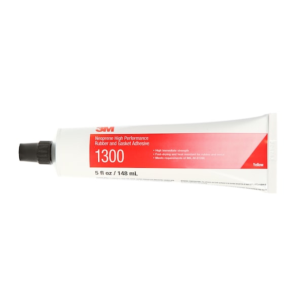 3M Heat-Resistant Neoprene Gasket Adhesive, 5 oz, Yellow, Temp Range -30 to 300 Degrees F - 1300