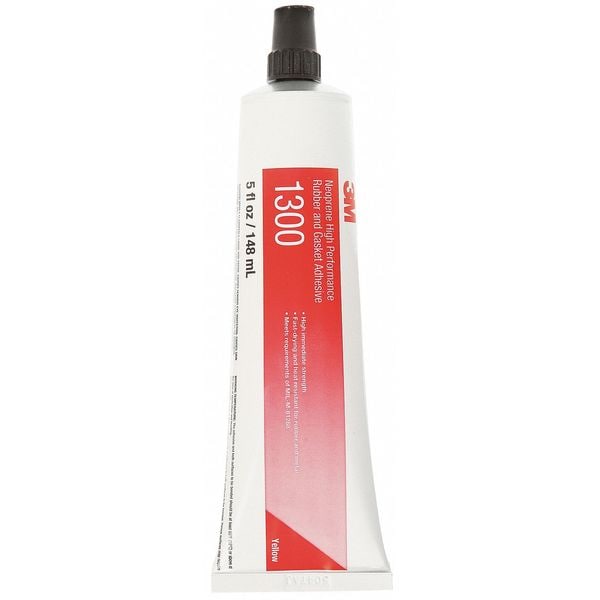 3M Heat-Resistant Neoprene Gasket Adhesive, 5 oz, Yellow, Temp Range -30 to 300 Degrees F - 1300