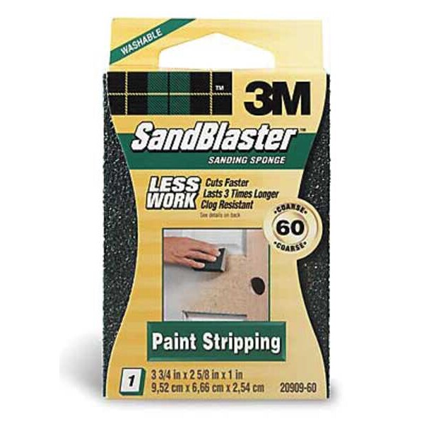 3M Sanding Sponge, Med, 3-3/4x2-5/8x1 In, PK12 - 70005106631
