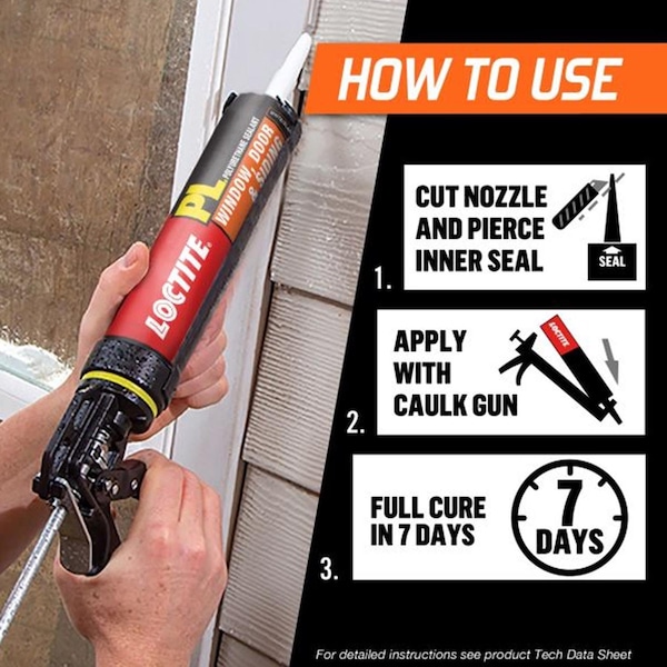 Pl Loctite PL S40 White Polyurethane Door/Siding/ Window Sealant 10 oz - 1618182