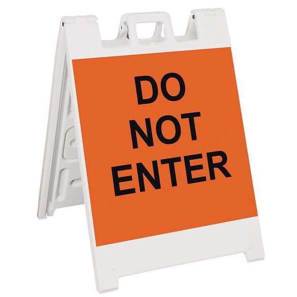 Zoro Select Barricade Sign, Plastic, Engineer, 36 in Height, 3 in Length, 17 lb, White - 136-WLGQ2424-OBEG