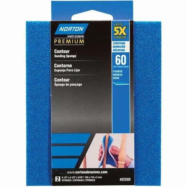 Norton Co ProSand 5X Contour Sanding Pad, Coarse, PK 2 - 82080