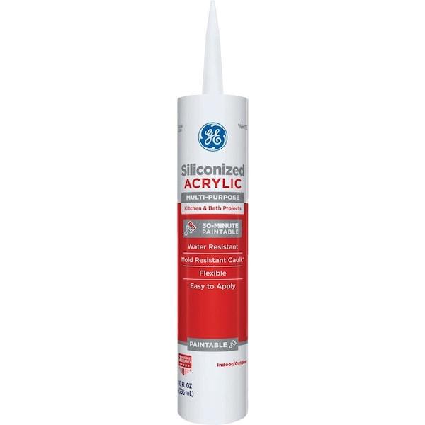 Ge Ultra Seal 10.1 Oz. White Kitchen & Bath Siliconized Acrylic Latex Caulk - 2876712
