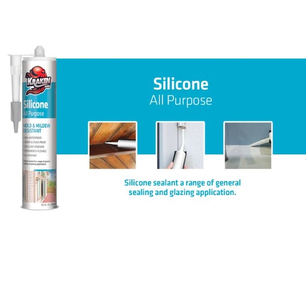 Krakenbond All Purpose RTV Silicone Sealant, 10.1 fl oz, Gray - KR100EGRASS