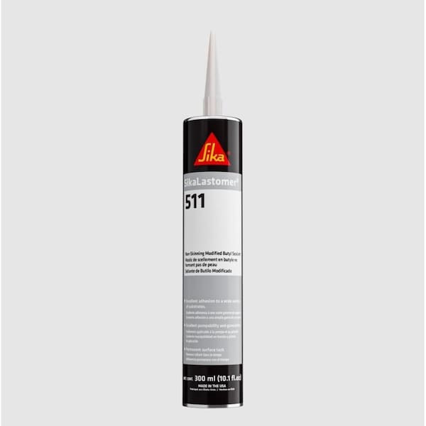 Sika SikaLastomer-511 Non-skinning Butyl Sealant for Standing Seam Roofs, 300ml Cartridge - 90687