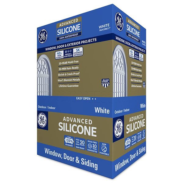 Silicone Ii GE Advanced White Silicone 2 Window and Door Caulk Sealant 10.1 oz - GE-5010