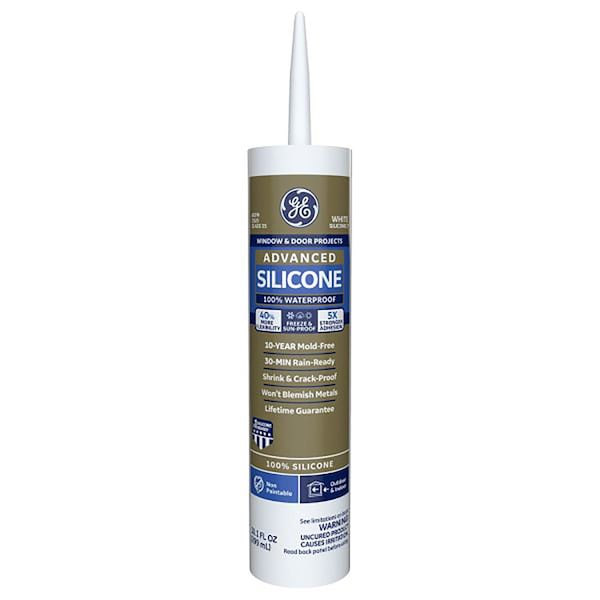 Silicone Ii GE Advanced White Silicone 2 Window and Door Caulk Sealant 10.1 oz - GE-5010