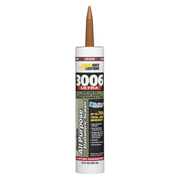 White Lightning Hybrid Sealant, 10 oz, Cartridge, Cedar, Hybrid Base, 3006 Ultra - W11006010