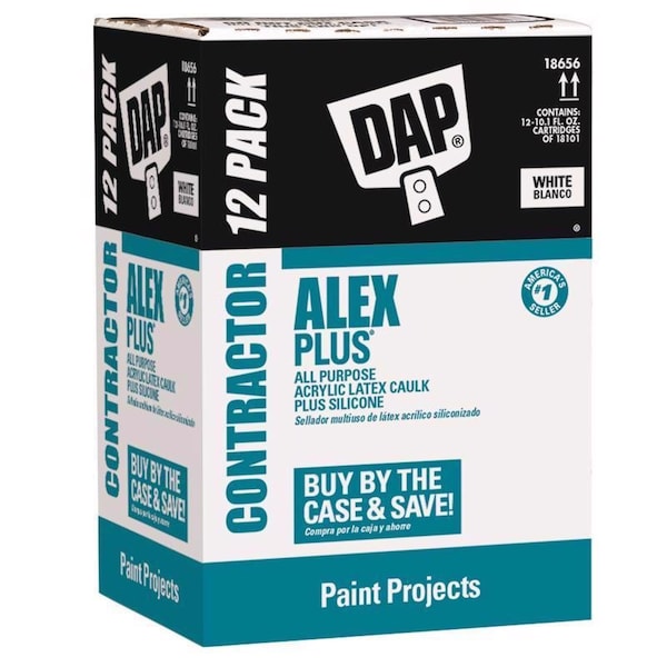 Dap DAP Alex Plus White Siliconized Acrylic Latex All Purpose Caulk 10.1 oz - 7079818656