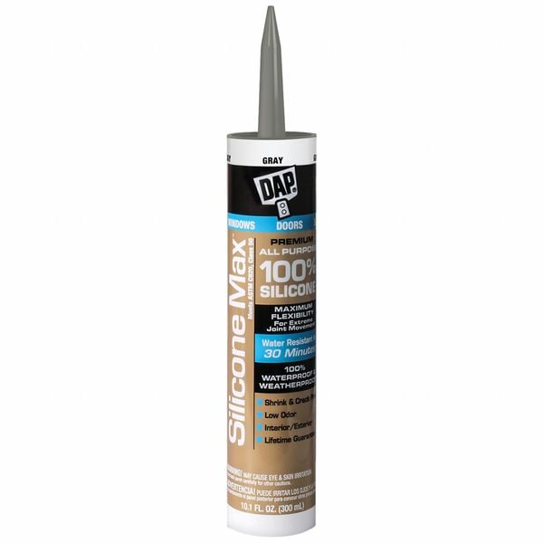 Dap Silicone Sealant, 10 oz, Cartridge, Almond, Silicone Base, Silicone Max - 7079808784