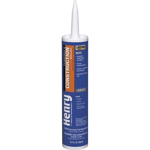 Henry 900 Series Flashing and Construction Sealant, Gray, Liquid, 10.1 oz Cartridge - HE900104