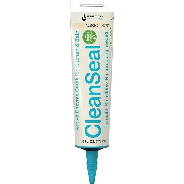 Cleanz CleanSeal Kitchen and Bath Caulk, Almond, 4 to 5 days Curing, 40 to 100 deg F, 6 oz - 11071
