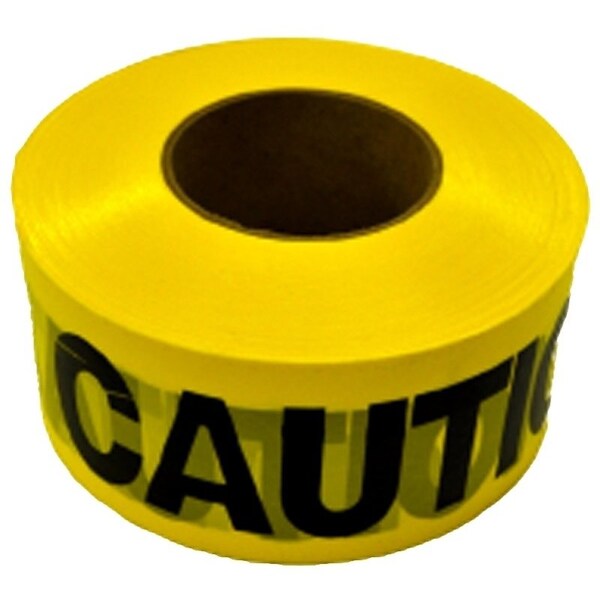 C.H. Hanson Barricade Safety Tape, 1000 ft L, 3 in W, Yellow, Polyethylene - 16009