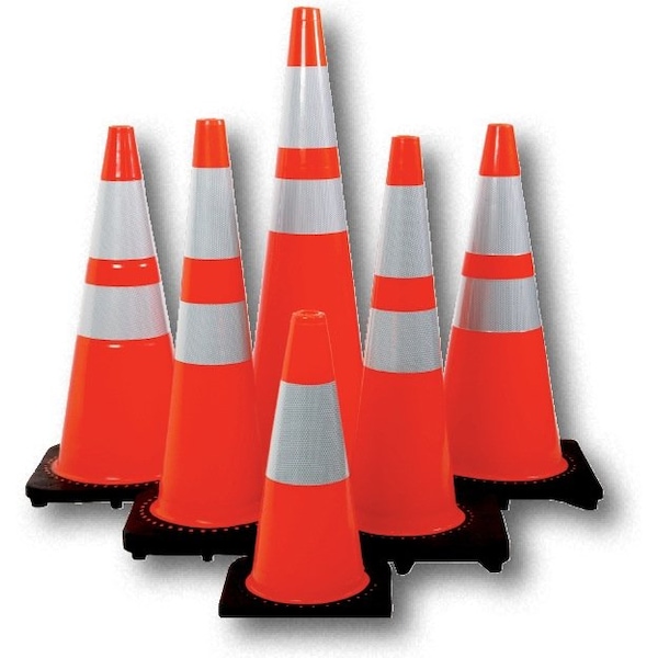 Mutual Industries Traffic Cone, POLY, 36 Inch Height, 14 Inch Length, 10 pounds, Orange - 17723-136-10