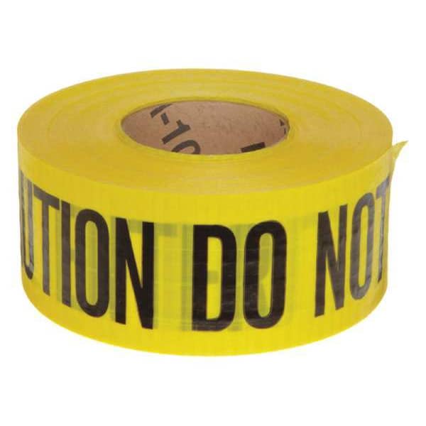 Brady Barricade Tape, Caution Do Not Enter, Yellow, 3 in Wide x 500 ft Length, Polyethylene, 7 mil - 91102