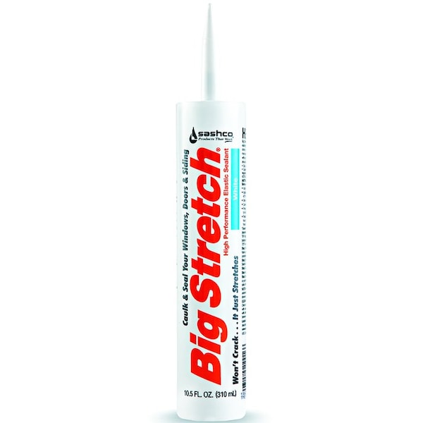Big Stretch 10.5 Oz Sashco 10016 White Big Stretch Water-Based Elastomeric Sealant - 10016
