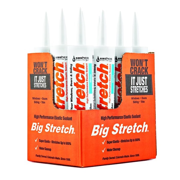 Big Stretch 10.5 Oz Sashco 10016 White Big Stretch Water-Based Elastomeric Sealant - 10016