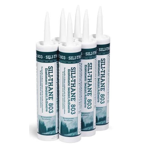 Pig Spill Berm Sealant, 10.3 fl oz, Cartridge, Black, Polyether Base, Sili-Thane(TM) 803 - PTY340-BK