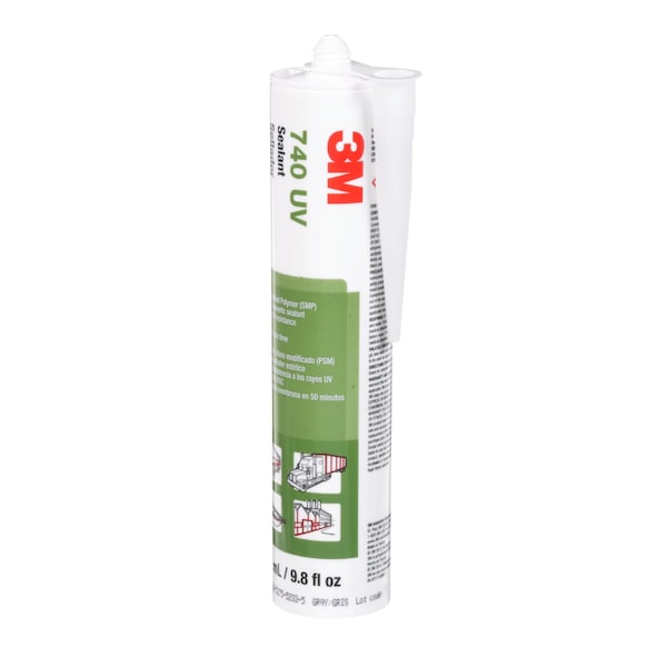 3M Polymer Adhesive Sealant, 10 oz, Cartridge, Gray, Polymer Base, 740 UV - 740 UV
