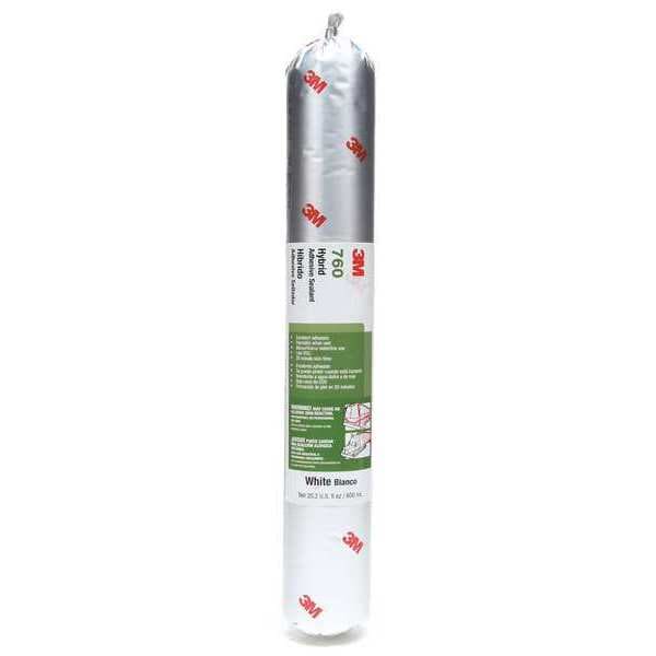 3M Polymer Adhesive Sealant, 20 oz, Sausage Pack, White, Polymer Base, 760 UV - 760 UV