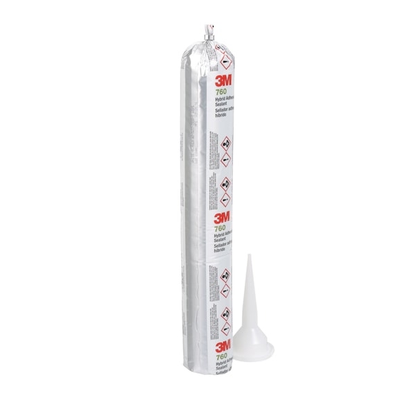 3M Polymer Adhesive Sealant, 20 oz, Sausage Pack, White, Polymer Base, 760 UV - 760 UV