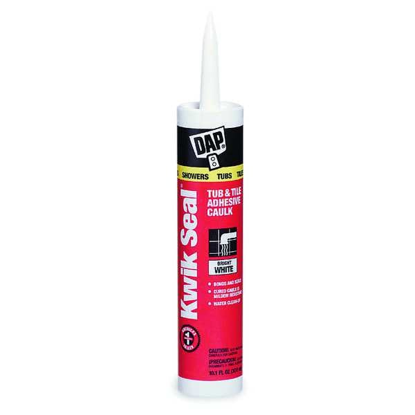 Dap Acrylic Latex Adhesive Caulk, 10 oz, Cartridge, White, Acrylic Latex Base, Kwik Seal - 70798-18032