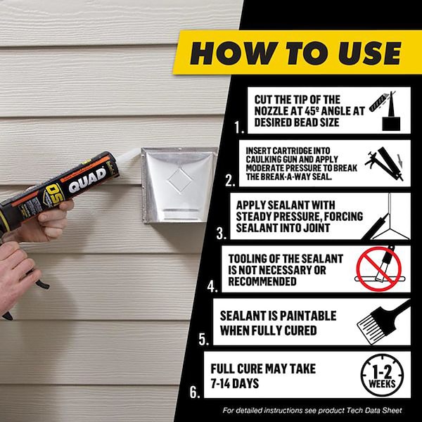 Osi OSI Quad White Elastomeric Polymers Door/Siding/ Window Sealant 10 oz - 1638674