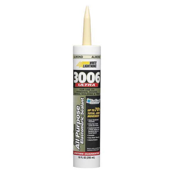 White Lightning Hybrid Sealant, 10 oz, Cartridge, Almond, Hybrid Base, 3006 Ultra - W11002010