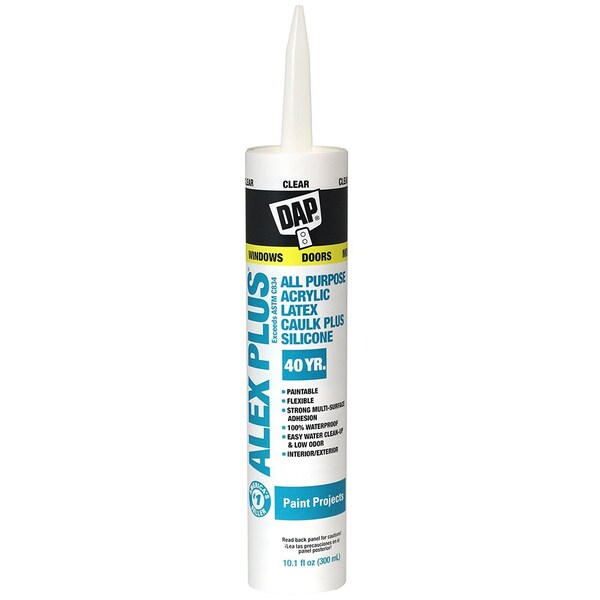 Dap 10.1 Oz Clear All Purpose Acrylic Latex Caulk Plus Silicone - 18071