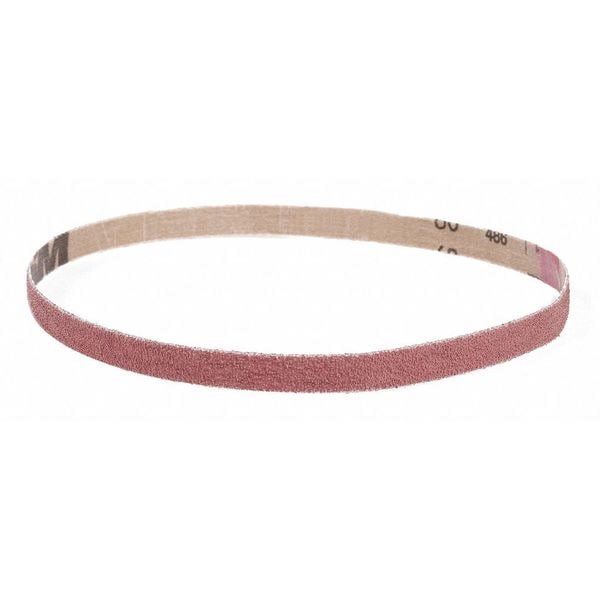 Vsm Abrasive Belt, 60 Grit, AO, 1/4 x 12", PK20, 1/4" W, 12" L, Coated, Aluminum Oxide, 60 Grit, Medium - 106296